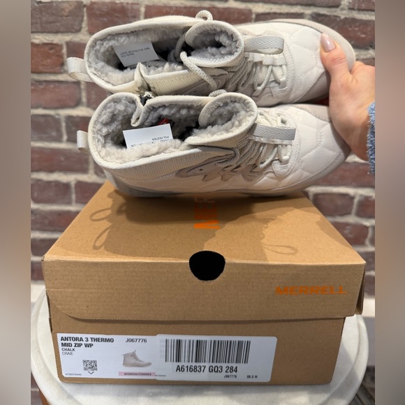 Merrell Antora 3 Thermo Mid Zip Waterproof NWB Size 8 (Chalk) - Picture 6 of 6